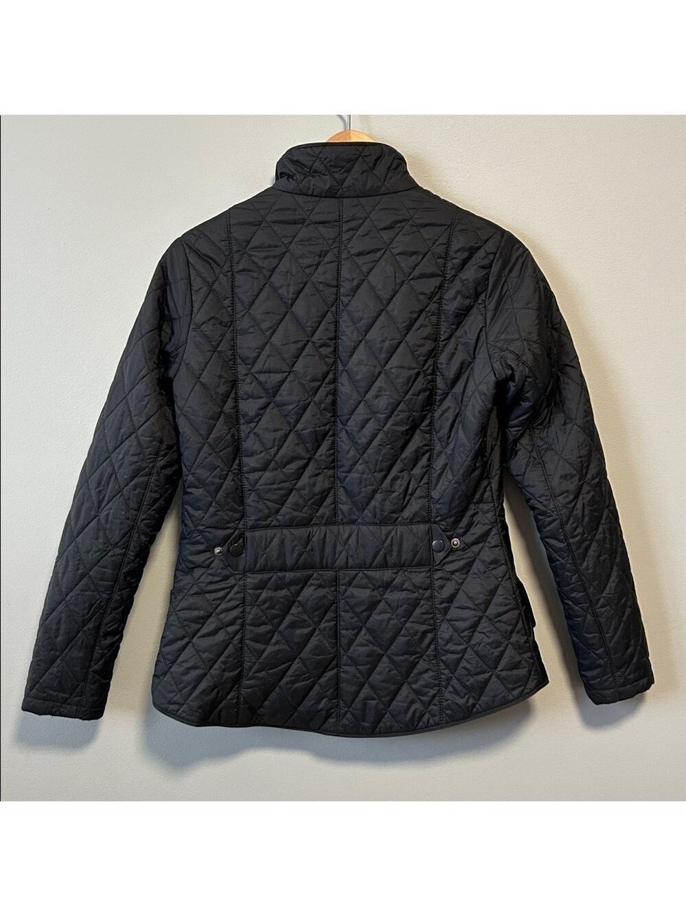 Barbour Flyweight Cavalry Quiet Luxury Quilted Minimalist Classic Jacket Size 4 - Picture 5 of 15